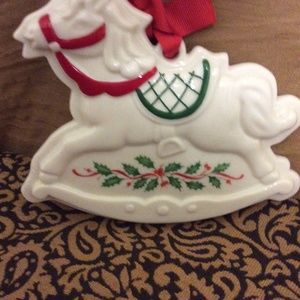 Lenox Holiday rocking horse cookie cutter ornament
